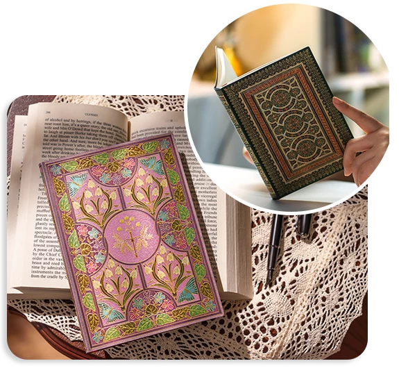 Vintage-style book cover with ornate design.